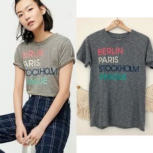 J Crew Europe Slub Cotton Graphic Tee